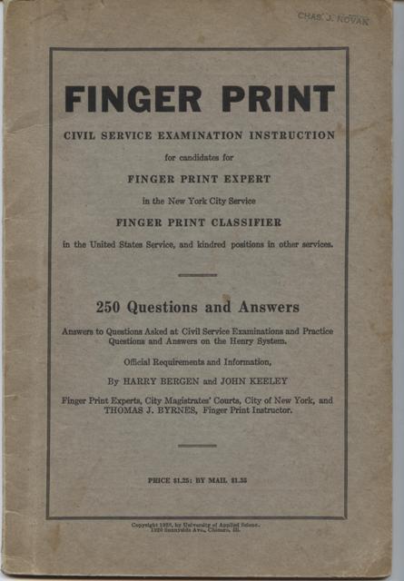 Image for Finger Print, Civil Service Examination Instruction.