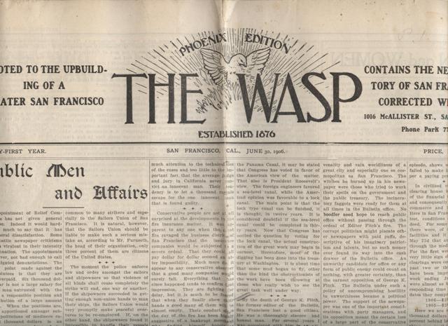 Image for The Wasp, Phoenix Edition. Devoted to the Upbuilding of a Greater San Francisco. Contains the New Directory of San Francisco, Corrected Weekly.