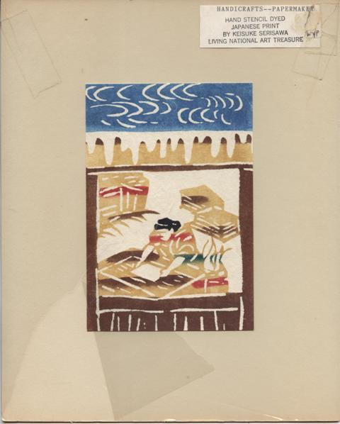Image for Papermaker. Kataezome hand-stencil dyed, Japanese Print.