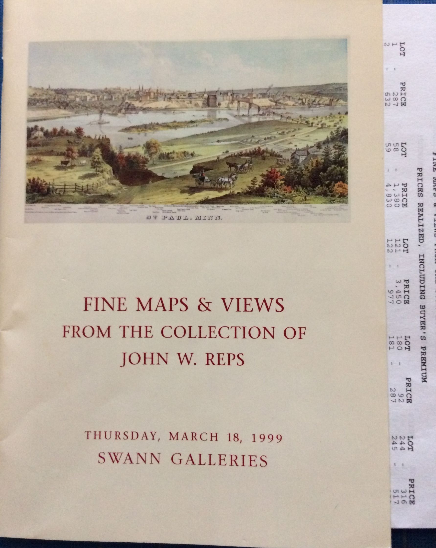 Image for Fine Maps & Views from the Collection of John W. Reps. (With prices realized laid in)
